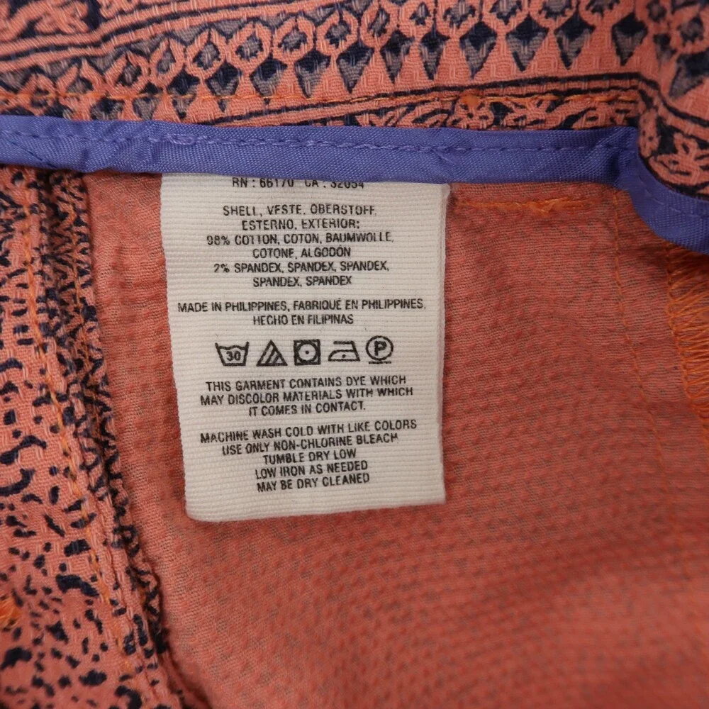 Cartonnier Island Hopper Shorts Womens 4 Coral Geometric Side Button